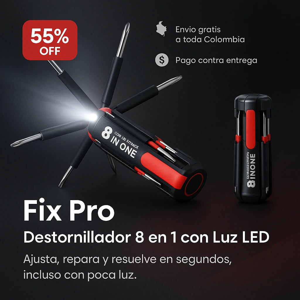 FixPro | Destornillador 8 en 1