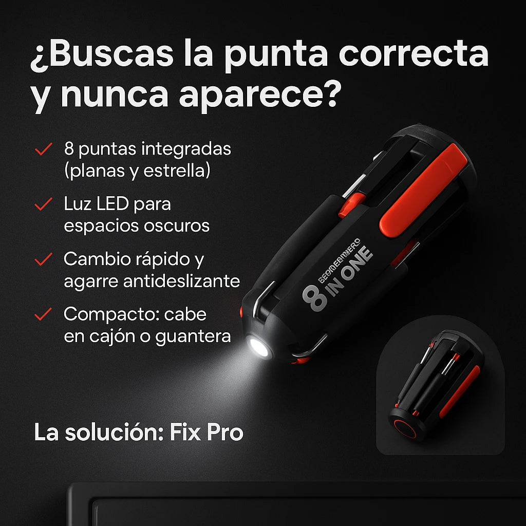 FixPro | Destornillador 8 en 1