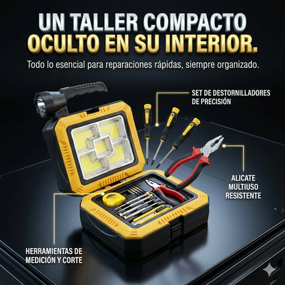 PowerFix® | Kit de herramientas premium con linterna solar