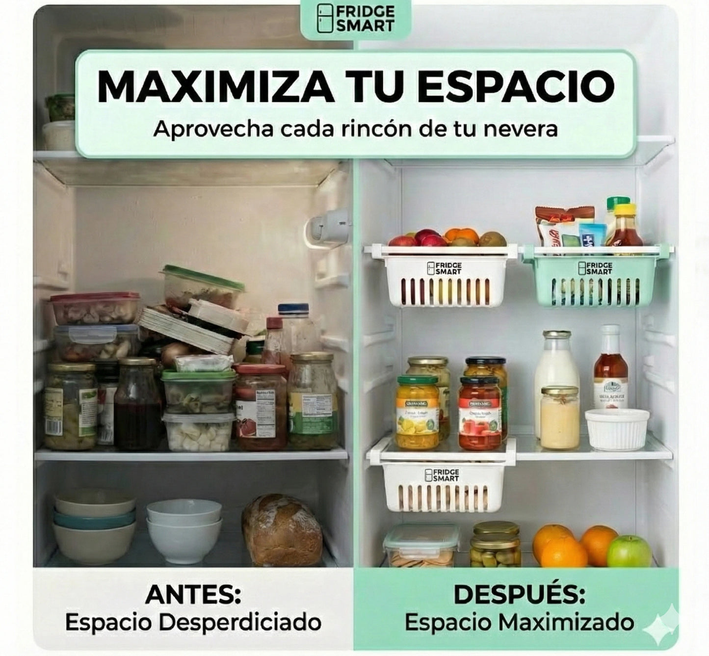 Set de 4 organizadores para nevera