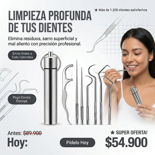 Kit De Cuidado Dental Ecológico En Acero